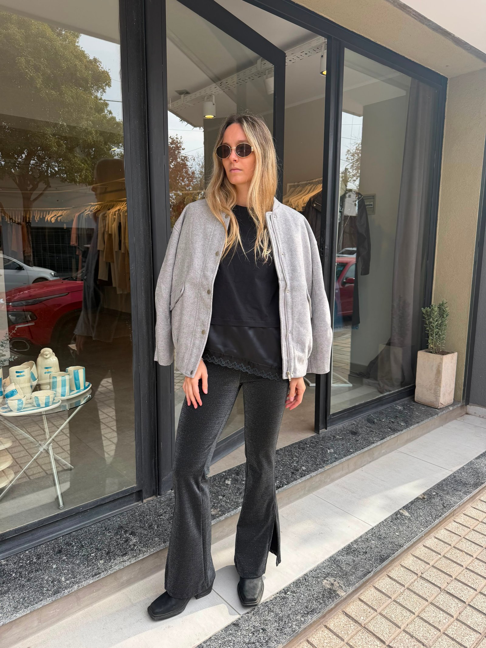 CAMPERA SACCHI BOMBER GRIS 
